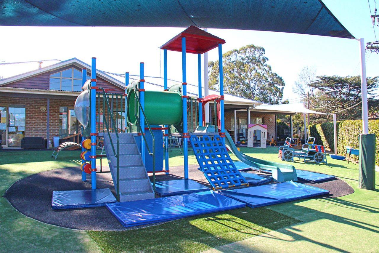 The outdoor playground climbing structure