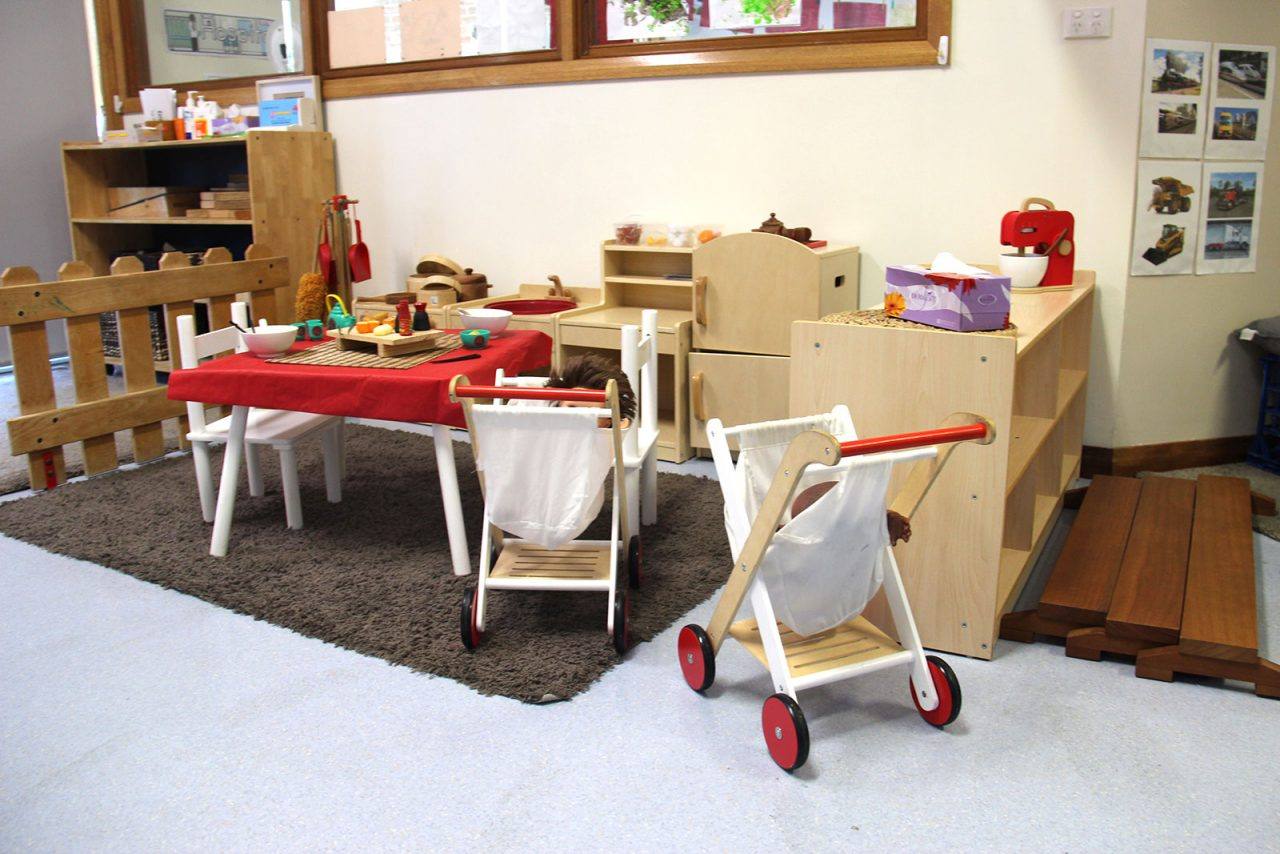 A mealtime setup at West Ryde Long Day Care, with the children's table set