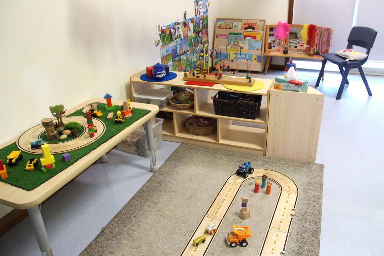 A play setup in the Jungle Room