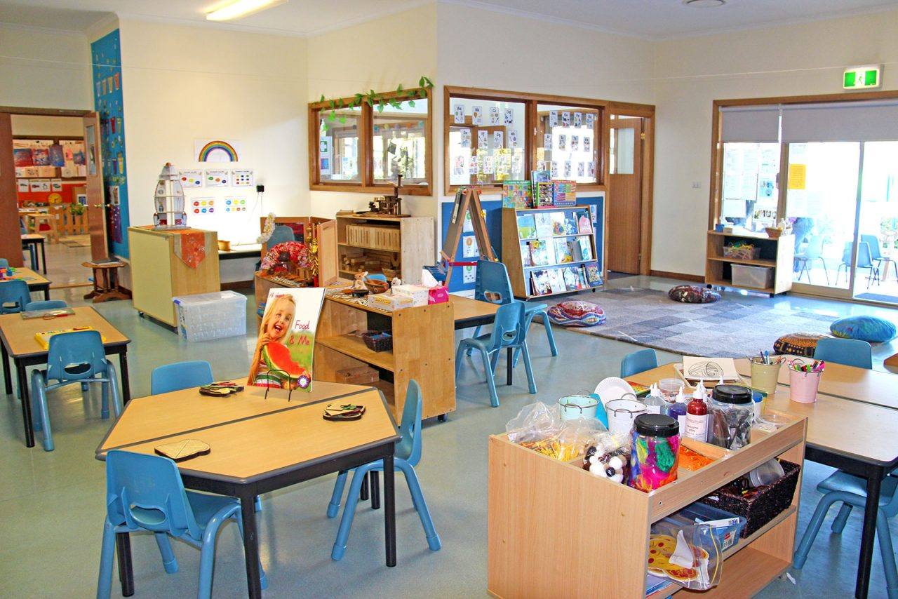 Inside the Rainbow Room at West Ryde Long Day Care, set up for school-readiness learning